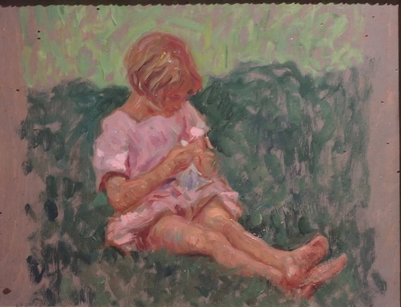Vittoria che lavora con la lana - Museo Giorgio Kienerk, Fauglia, Pisa